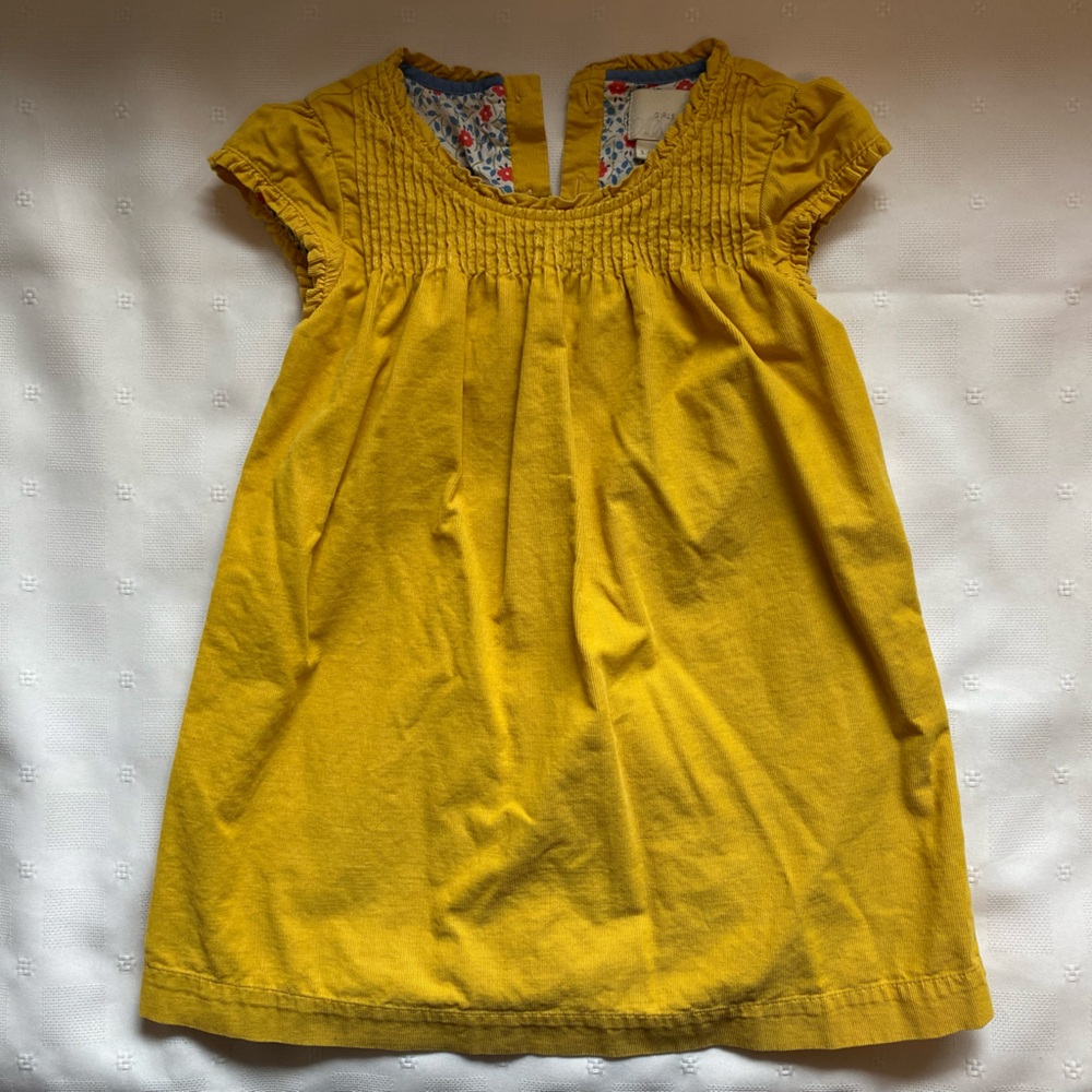 Boden Mustard Yellow Corduroy Kids Dress
